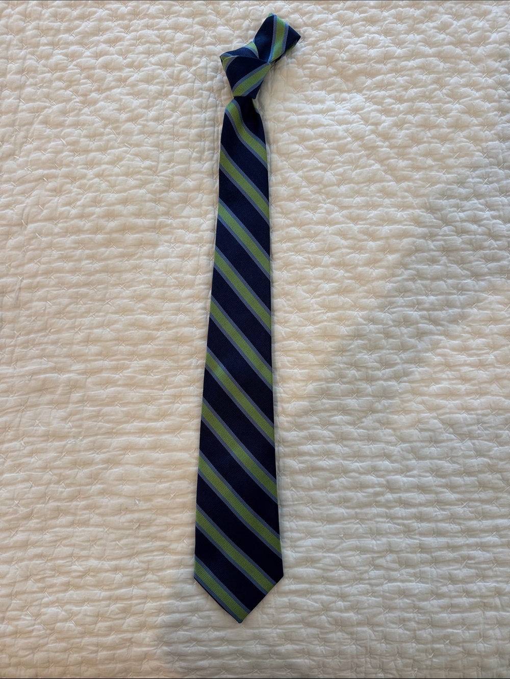 Talbots Navy and Green Striped Kids Tie